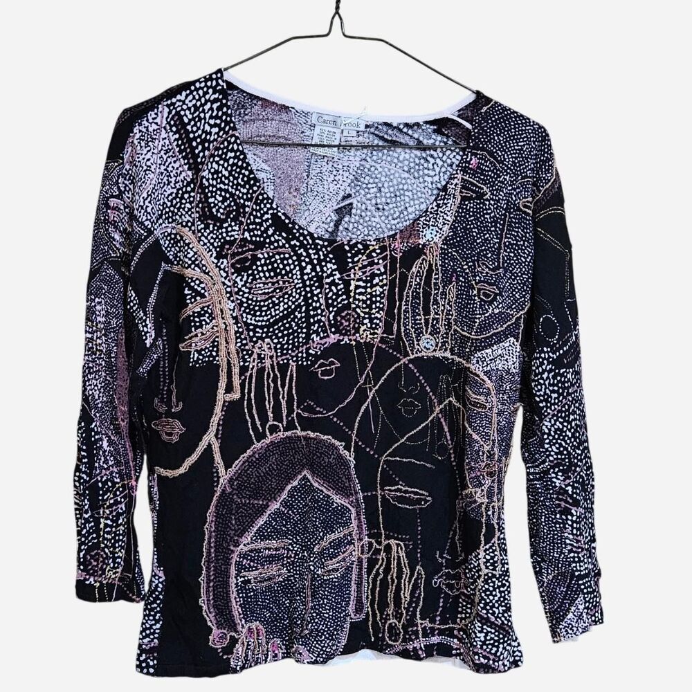 90s y2k grunge indie sleaze beaded faces top
